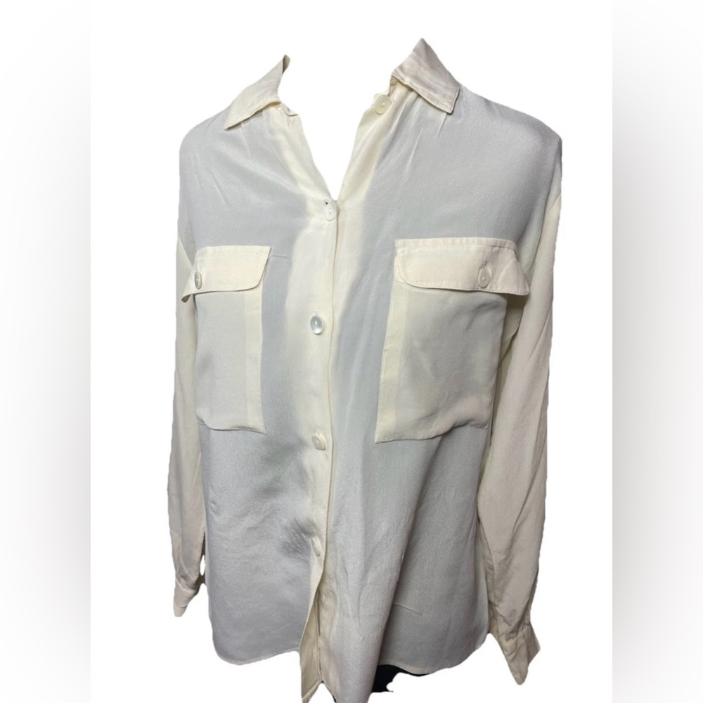 Carole Little Cream Blouse Size 10 | 100% Silk
